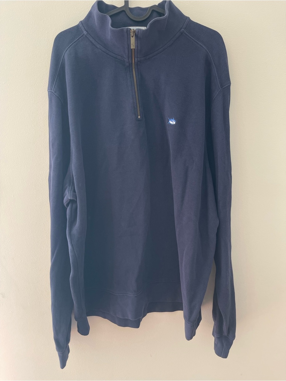 Southern Tide Men’s XXL Skipjack Navy Blue Quarter Zip Pullover 100% Cotton Logo